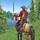 Cowboy Gunslinger Horse Riding