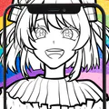 カラフル ピーチ  塗り絵