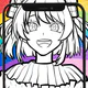 カラフル ピーチ  塗り絵