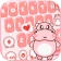 Pink Cute Hippo Thema icon