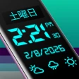 Reloj digital y clima icon