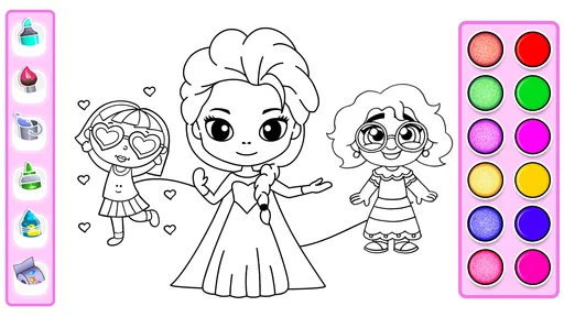 Colorear Princesas con Brillo 6