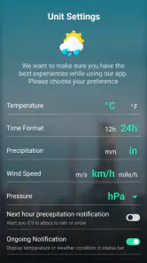 9Weather: Weather forecast screenshot