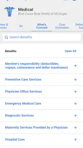 BCBSM screenshot