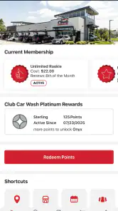 Club Car Wash Mobile App screenshot