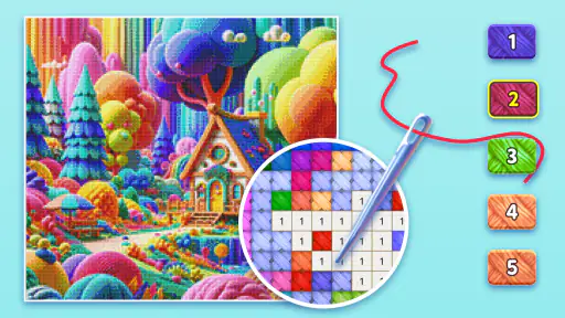 Cross Stitch: Color by Number 3