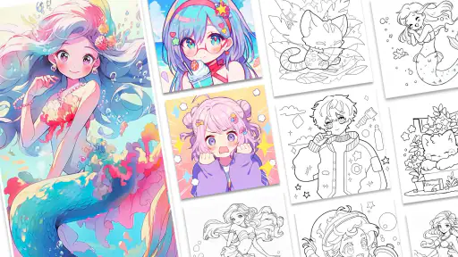 Cute Drawing : Anime Color Fan 7
