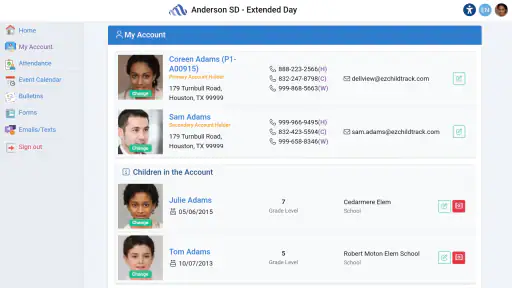 EZChildTrack Parent Portal 7