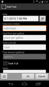 FillUp - Gas Mileage Log screenshot