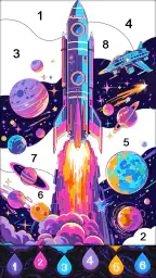 Fluid Art:Color By Number 8