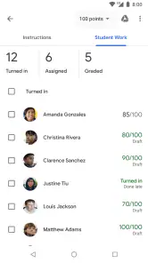 Google Classroom screenshot