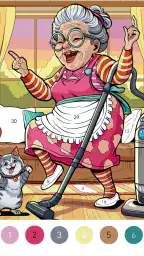 Granny Color By Number Game 2