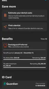 Guardian® Dental & Vision screenshot