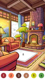 Interior Color by Number Book 1
