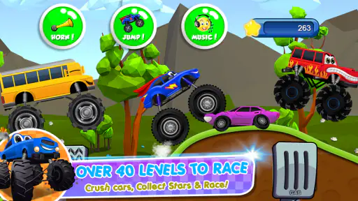 Monster Trucks Game for Kids 2 4