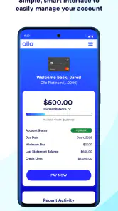 Ollo Credit Card Mobile App screenshot