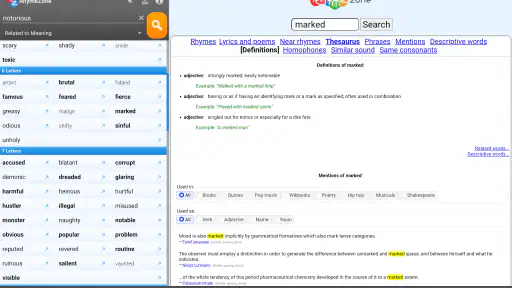 RhymeZone Rhyming Dictionary 8