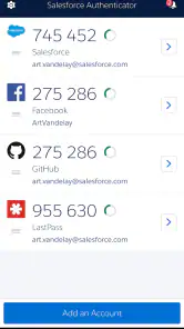 Salesforce Authenticator screenshot