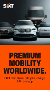 SIXT rent. share. ride. plus. screenshot