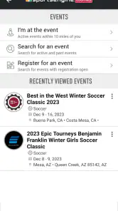 SportsEngine Tourney screenshot