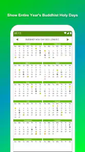 Thailand Buddhist Calendar screenshot