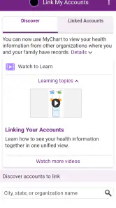 Trinity Health MyChart screenshot
