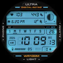ULTRA Digital Retro watch face 8