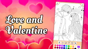 Valentines love coloring book screenshot