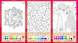 Valentines love coloring book screenshot