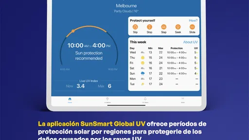 Aplicación SunSmart Global UV 7