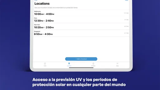 Aplicación SunSmart Global UV 8