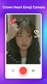 Cámara Emoji Corona Corazón screenshot