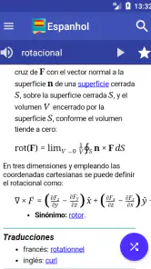 Diccionario español screenshot