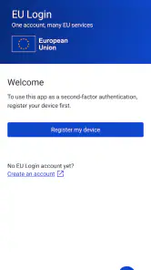 EU Login screenshot
