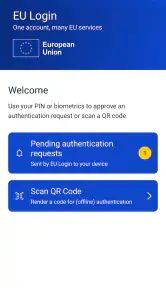 EU Login screenshot