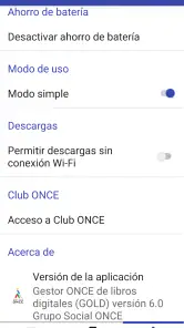 Gestor ONCE libros digitales screenshot