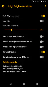 High Brightness Mode screenshot