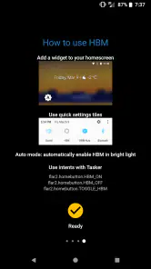 High Brightness Mode screenshot
