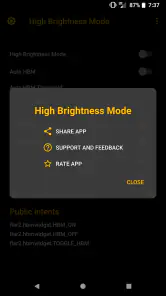 High Brightness Mode screenshot