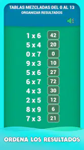 Juego de tablas de multiplicar screenshot