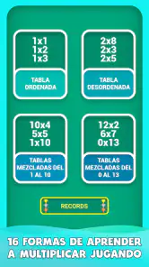 Juego de tablas de multiplicar screenshot