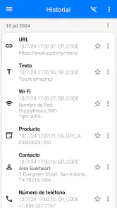 Lector de código QR screenshot