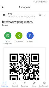 Lector de códigos QR y barras screenshot