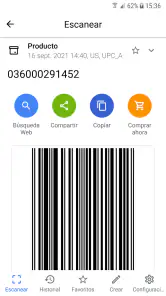 Lector de códigos QR y barras screenshot