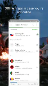 Mapas sin conexión: Mapy.com screenshot
