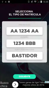 Matrículas España screenshot