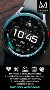MD283 3D Digital watch face screenshot
