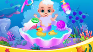Mermaid Mommy Baby Care Game screenshot
