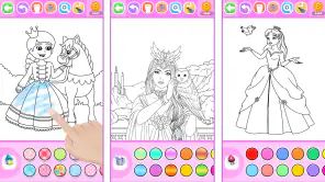 Princess Coloring Book Glitter screenshot