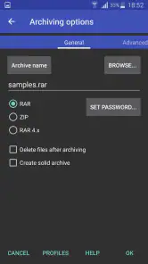 RAR screenshot